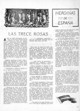 Revista Mujeres Antifascistas Españolas, sept-octubre 1950. “Las Trece Rosas". AHPCE