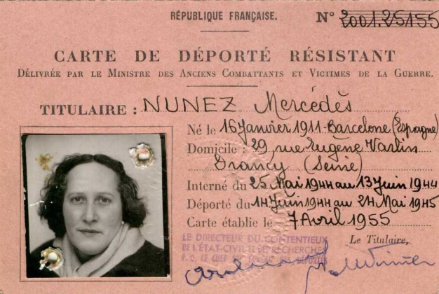 Carnet de deportada resistente, 1955. Archivo de Pablo Iglesias Núñez.